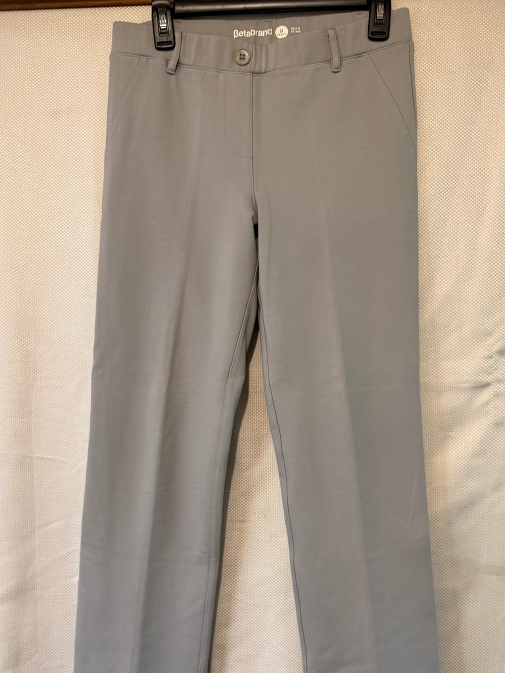 Betabrand Women's Light Gray Stretch Ponte Pants